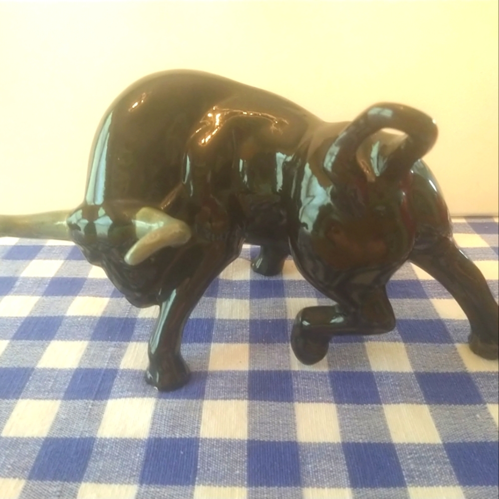 MCM Ceramic Black Bull Figurine
